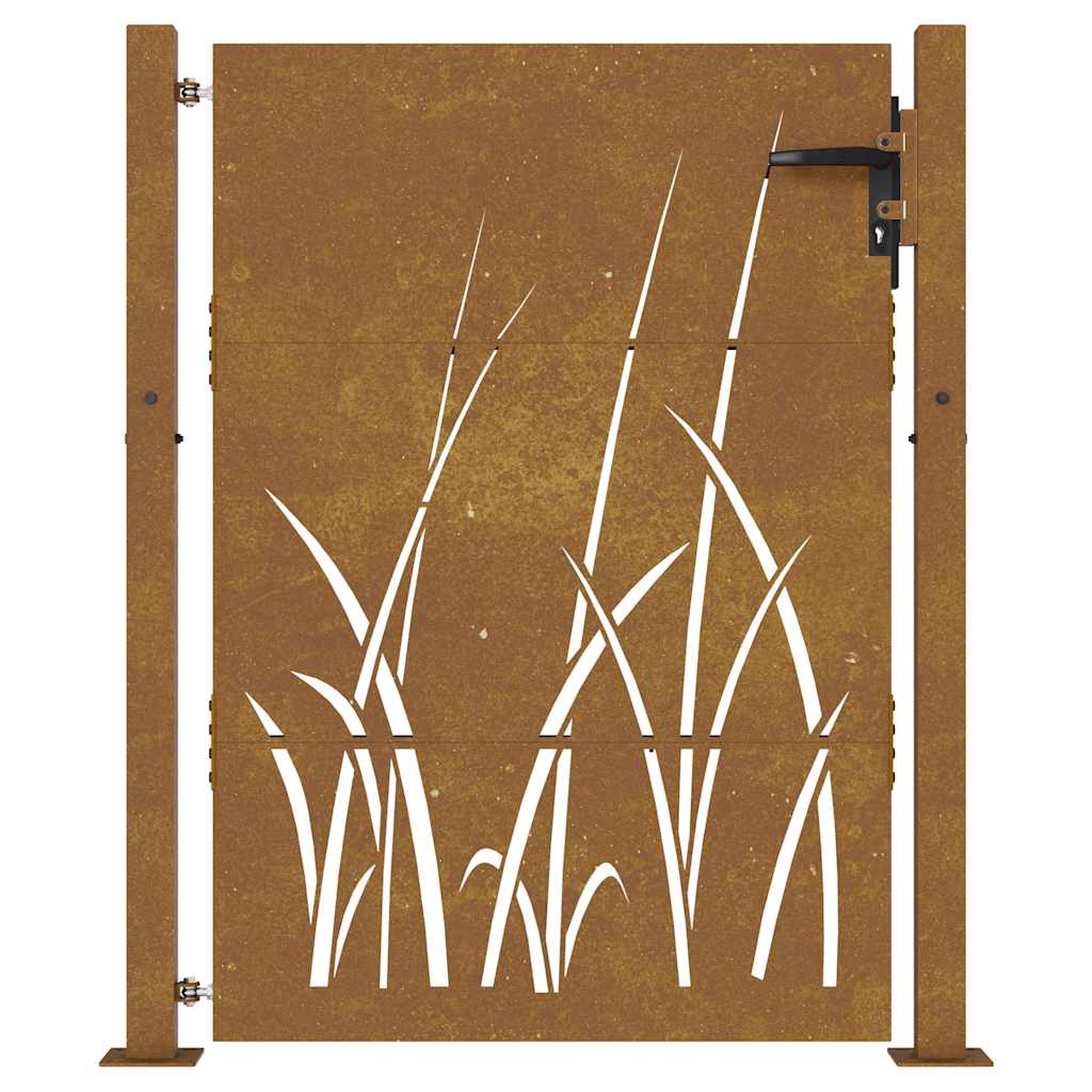 Vrtna vrata 100x125 cm Corten čelik dizajn trave