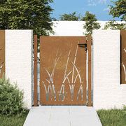Vrtna vrata 100x125 cm Corten čelik dizajn trave