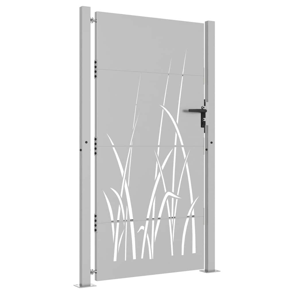Vrtna vrata 100x175 cm od čelika COR-TEN s uzorkom trave