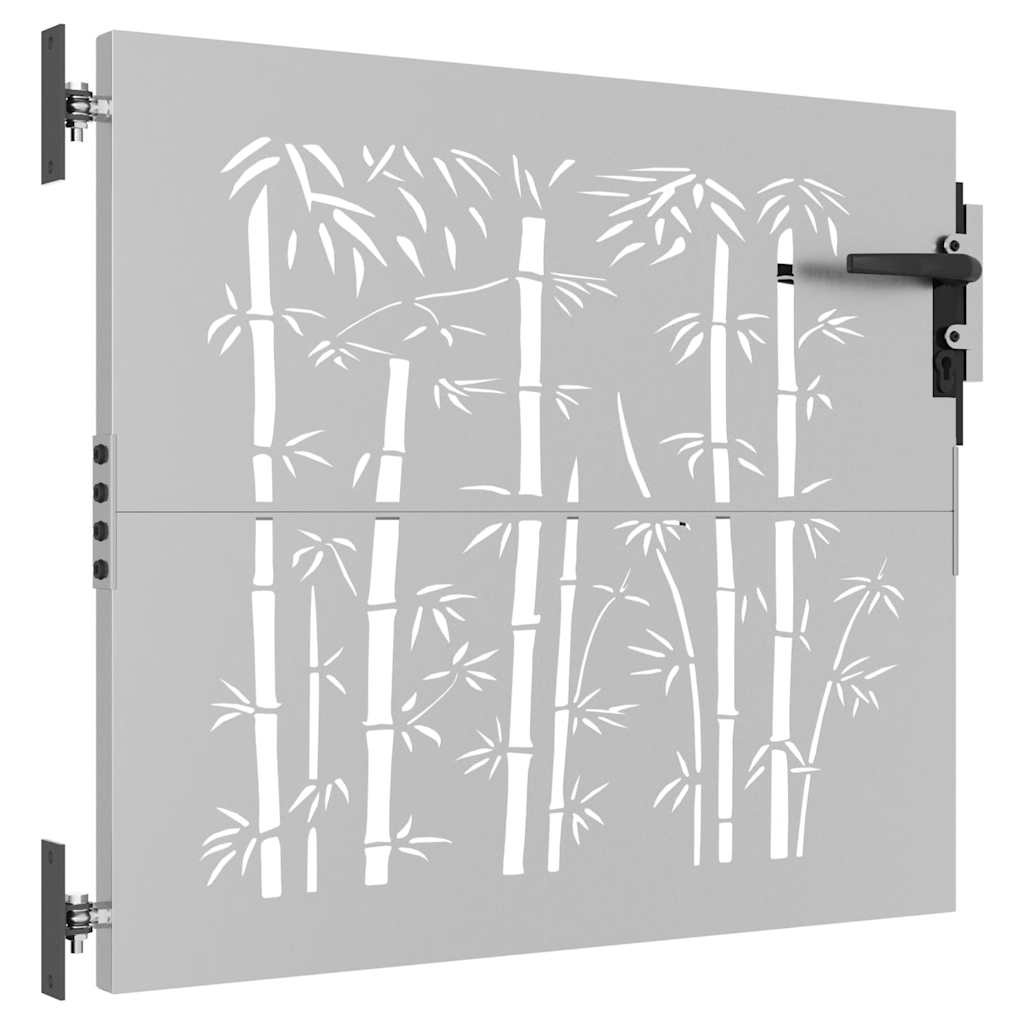 Vrtna vrata 85x75 cm od čelika COR-TEN s uzorkom bambusa