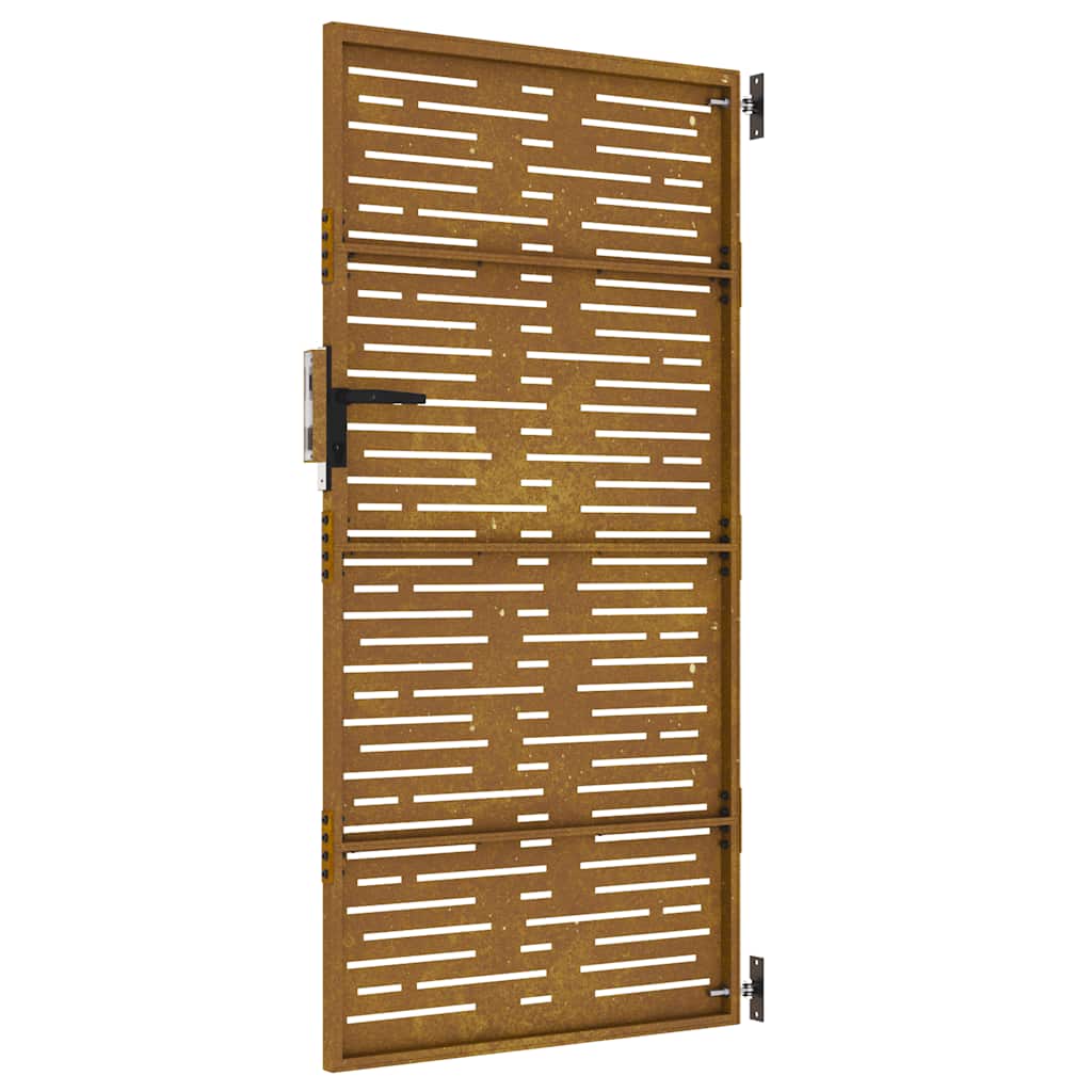 Vrtna vrata 85 x 175 cm od čelika COR-TEN četvrtasti dizajn