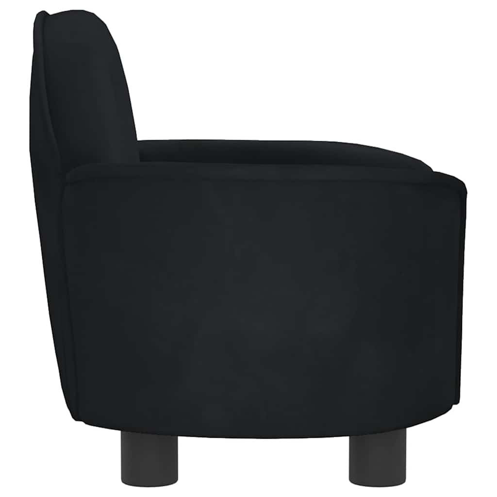 Krevet za pse crni 66x40x45 cm baršunasti