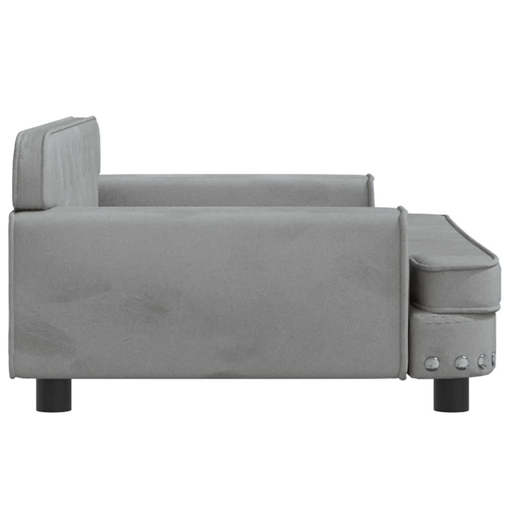 Krevet za pse svjetlosivi 90 x 53 x 30 cm baršunasti