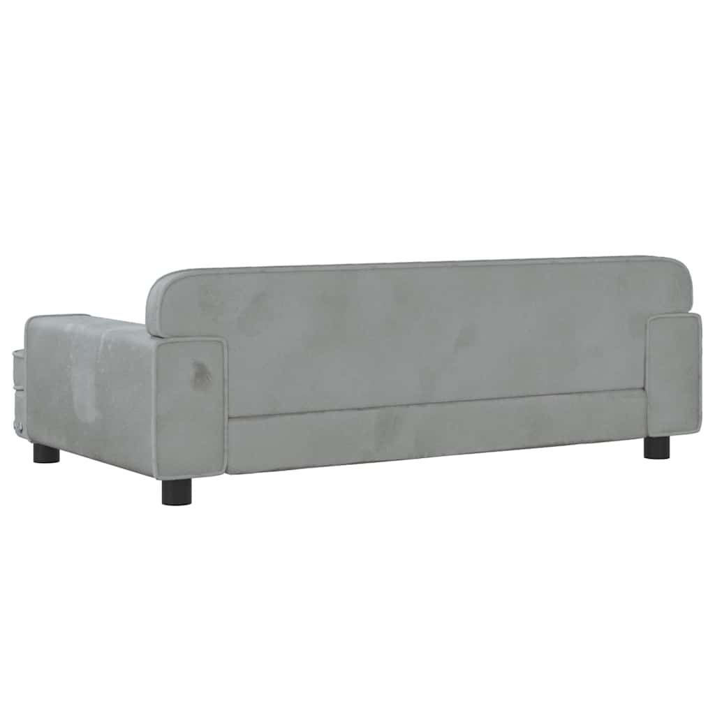 Krevet za pse svjetlosivi 90 x 53 x 30 cm baršunasti