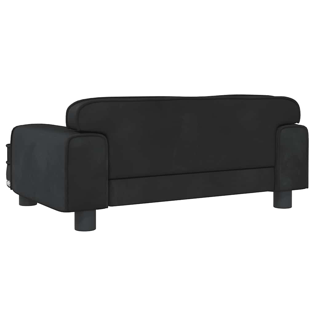 Krevet za pse crna 70 x 45 x 30 cm baršunasti