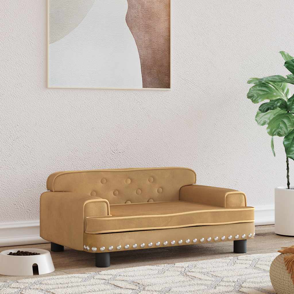 Krevet za pse smeđi 70 x 45 x 30 cm baršunasti