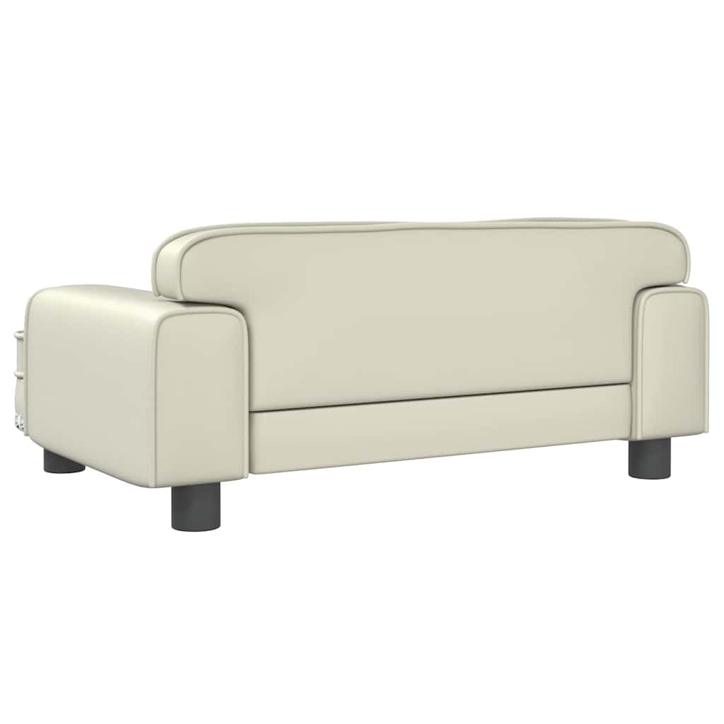 Krevet za pse krem 70 x 45 x 30 cm od umjetne kože