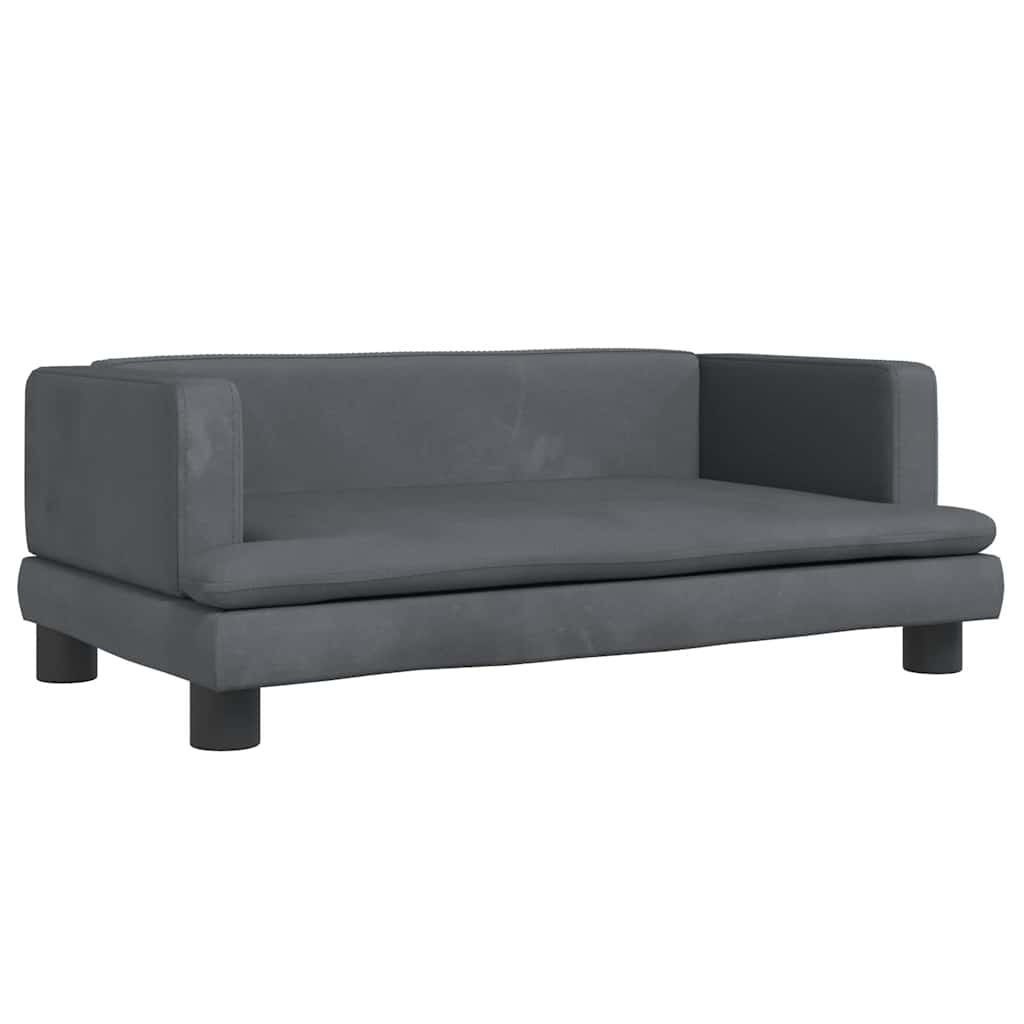 Krevet za pse tamnosivi 80 x 45 x 30 cm baršunasti