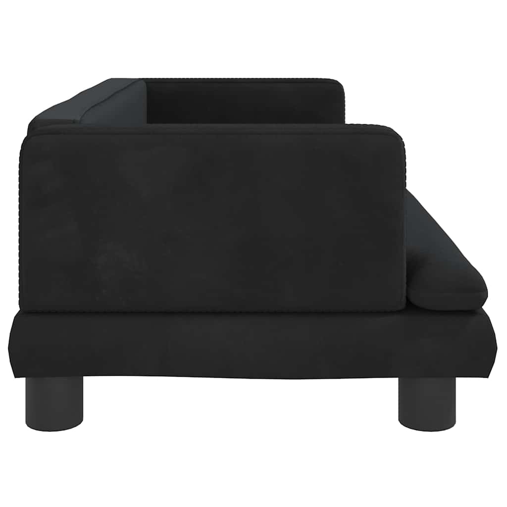 Krevet za pse crni 80 x 45 x 30 cm baršunasti