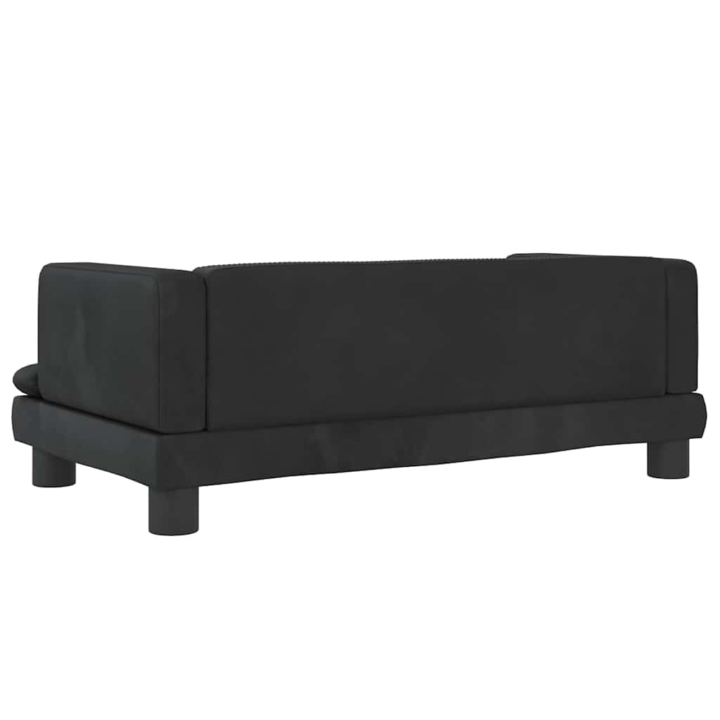 Krevet za pse crni 80 x 45 x 30 cm baršunasti
