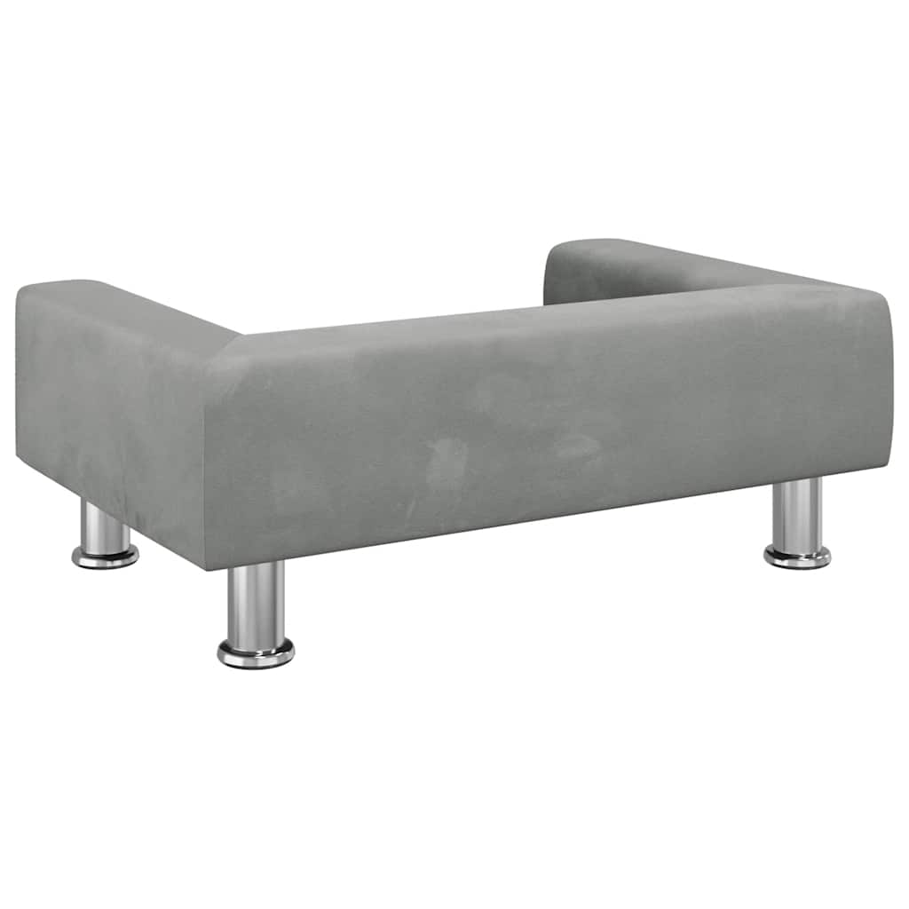 Krevet za pse svjetlosivi 70x45x26,5 cm baršunasti