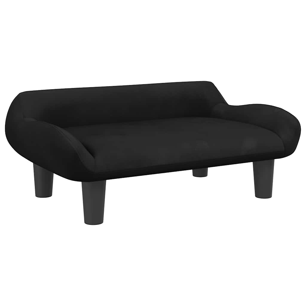 Krevet za pse crni 70x40x24 cm baršunasti