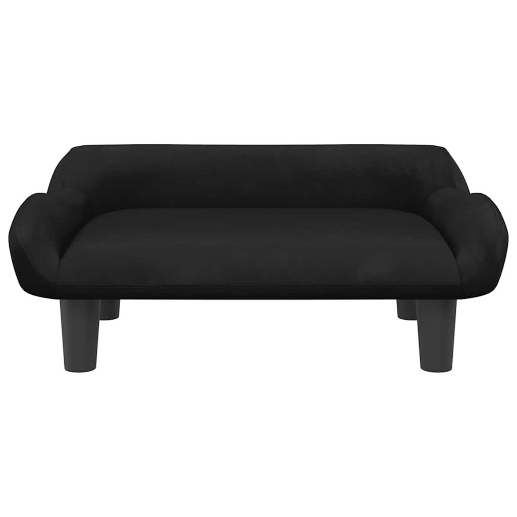 Krevet za pse crni 70x40x24 cm baršunasti