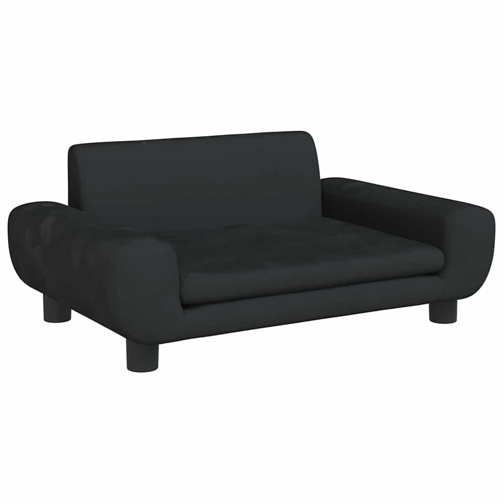 Krevet za pse crna 70 x 45 x 33 cm baršunasti