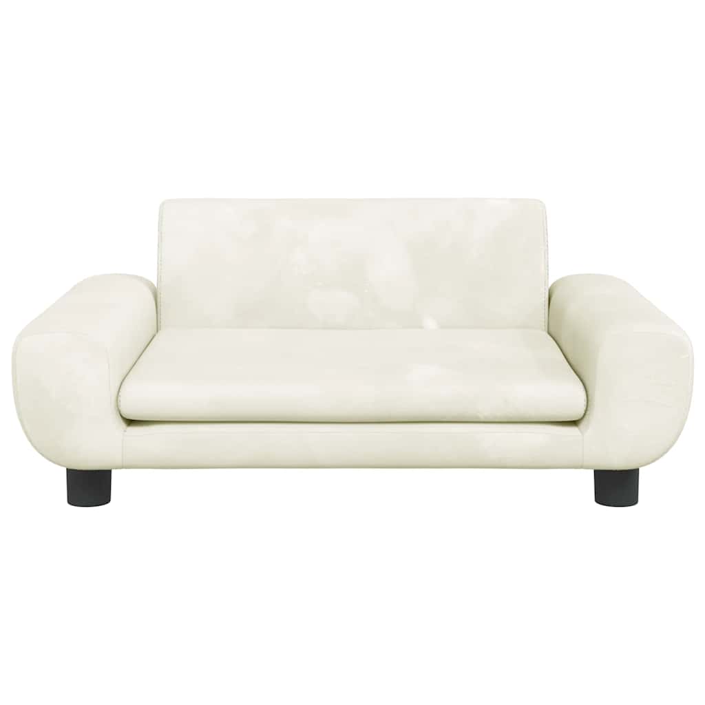 Krevet za pse krem 70 x 45 x 33 cm baršunasti