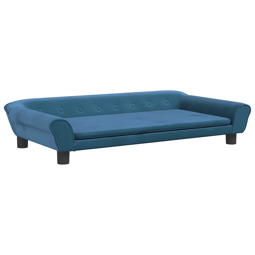 Krevet za pse plavi 100 x 50 x 21 cm baršunasti