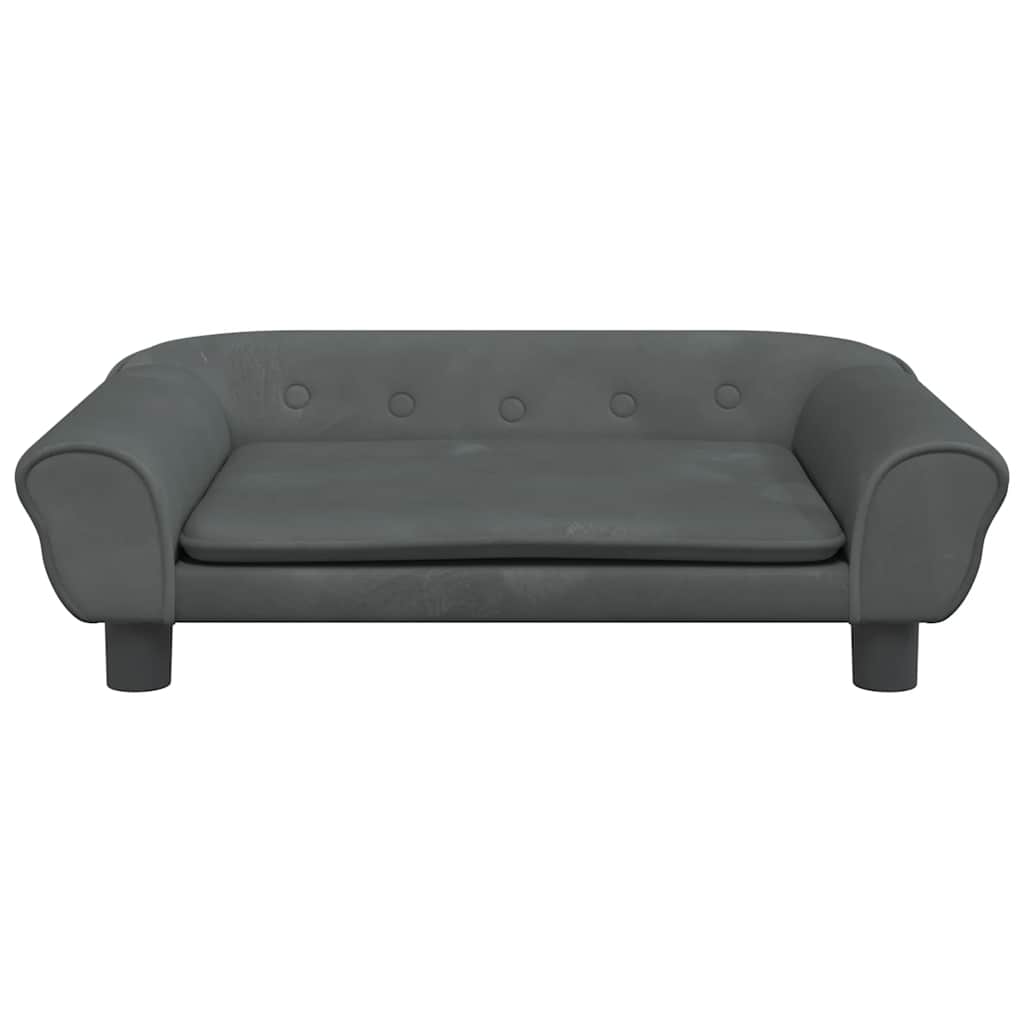 Krevet za pse tamnosivi 70 x 48 x 22 cm baršunasti