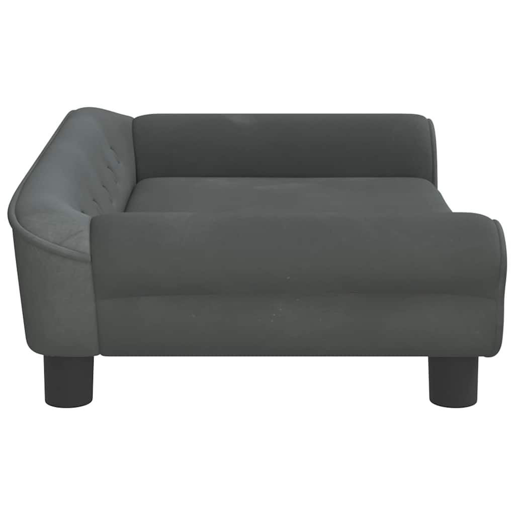 Krevet za pse tamnosivi 70 x 48 x 22 cm baršunasti
