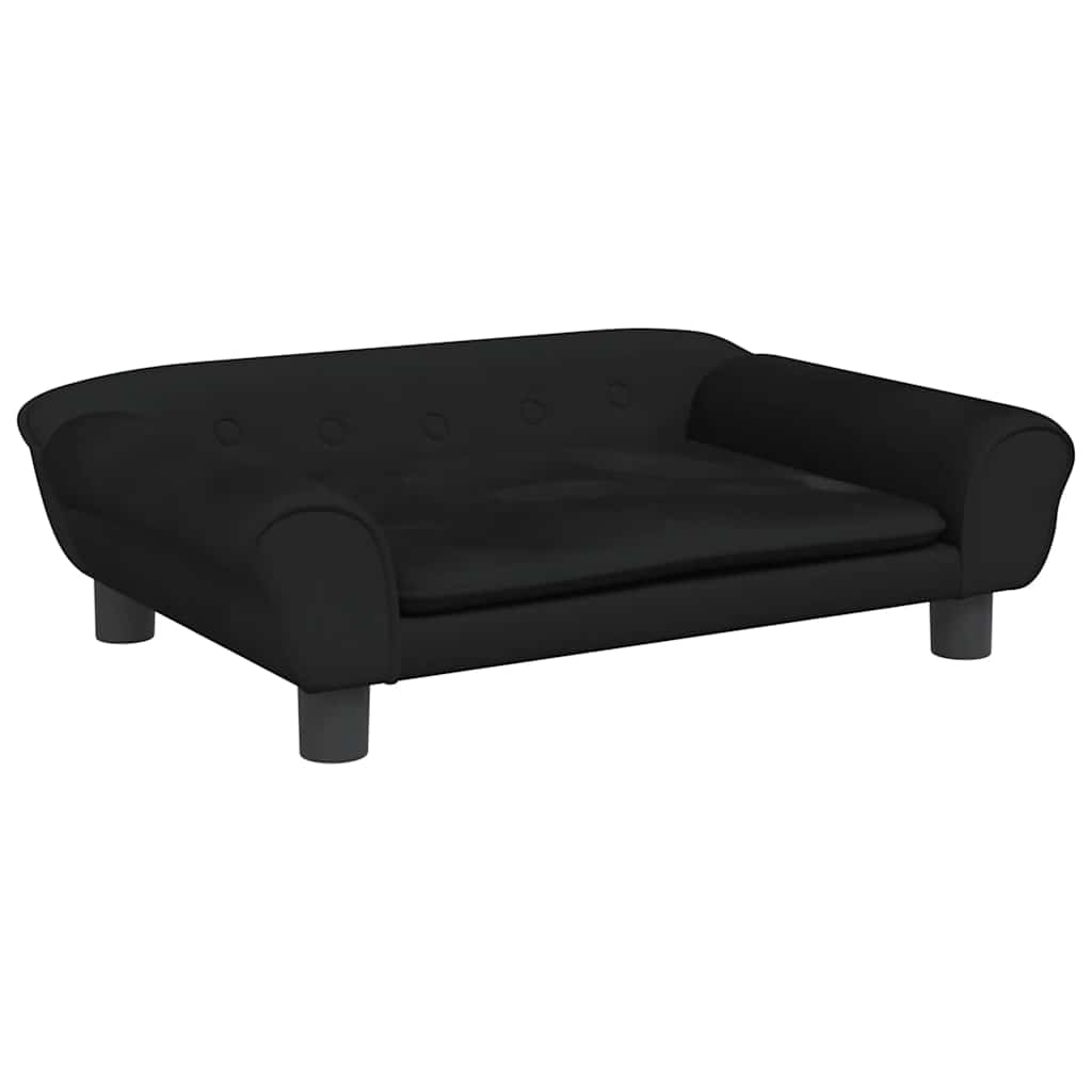 Krevet za pse crni 70 x 48 x 22 cm baršunasti
