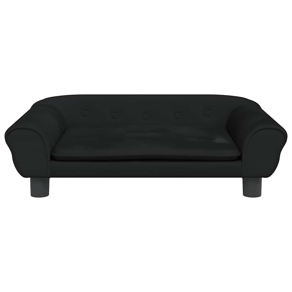 Krevet za pse crni 70 x 48 x 22 cm baršunasti