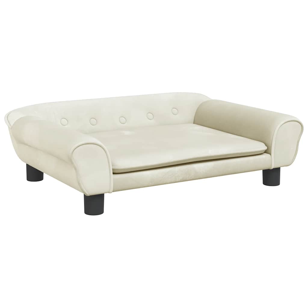 Krevet za pse krem 70 x 48 x 22 cm baršunasti