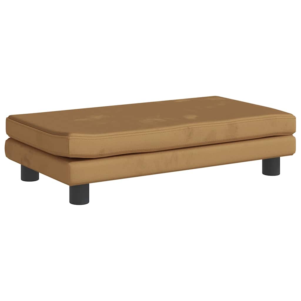 Krevet za pse s produžetkom smeđi 100 x 50 x 30 cm baršunasti