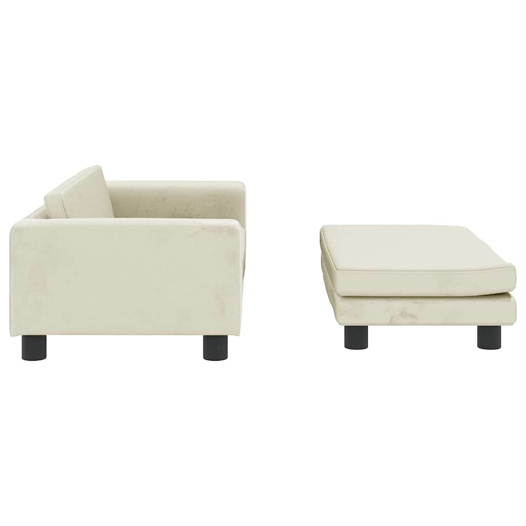 Krevet za pse s produžetkom krem 100 x 50 x 30 cm baršunasti