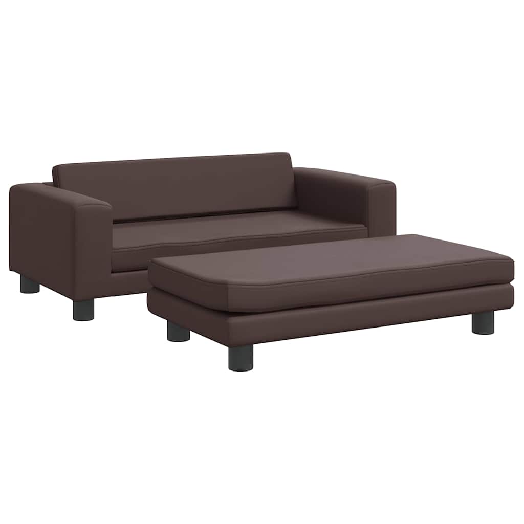 Krevet za pse s produžetkom smeđi 100 x 50 x 30 cm umjetna koža