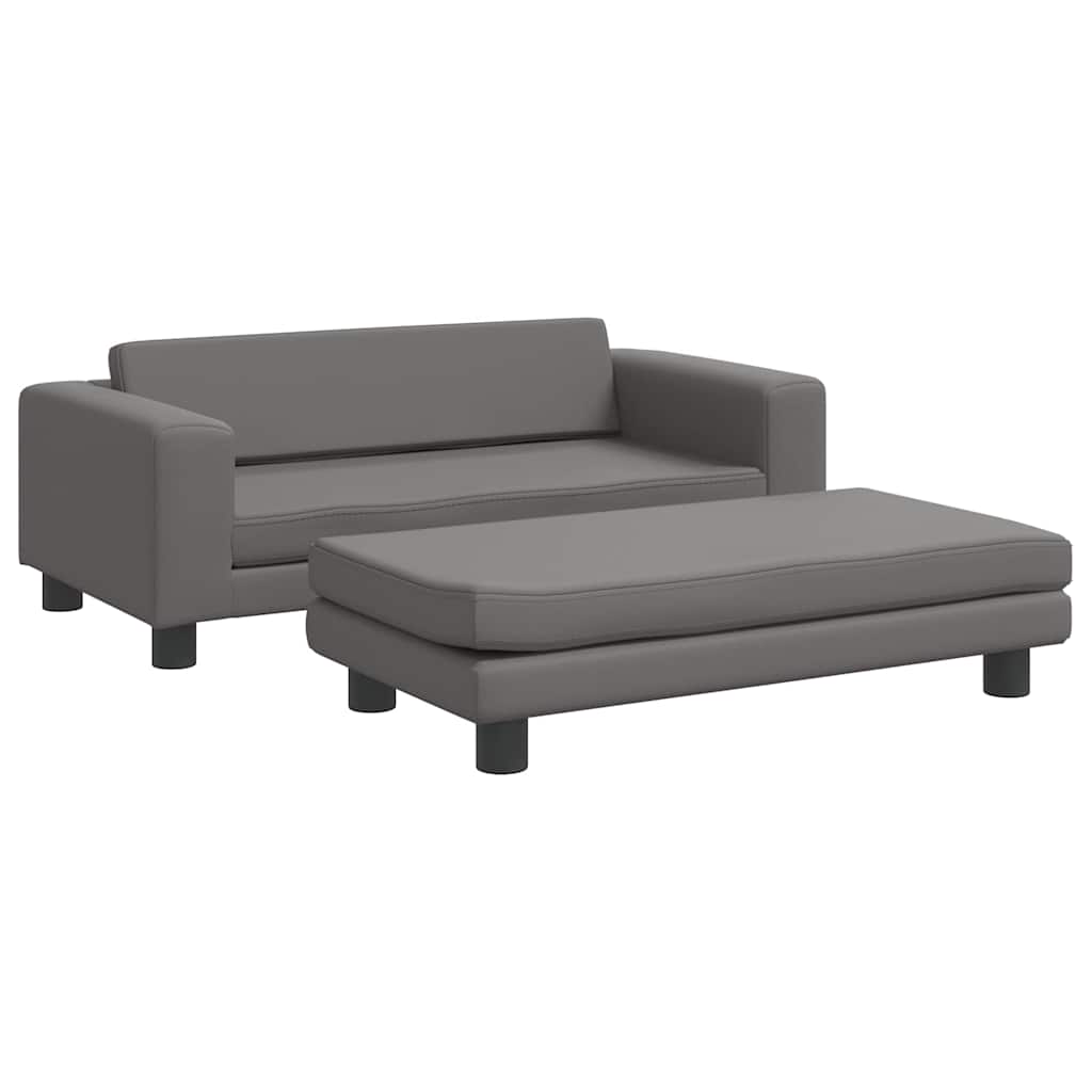 Krevet za pse s produžetkom sivi 100 x 50 x 30 cm umjetna koža