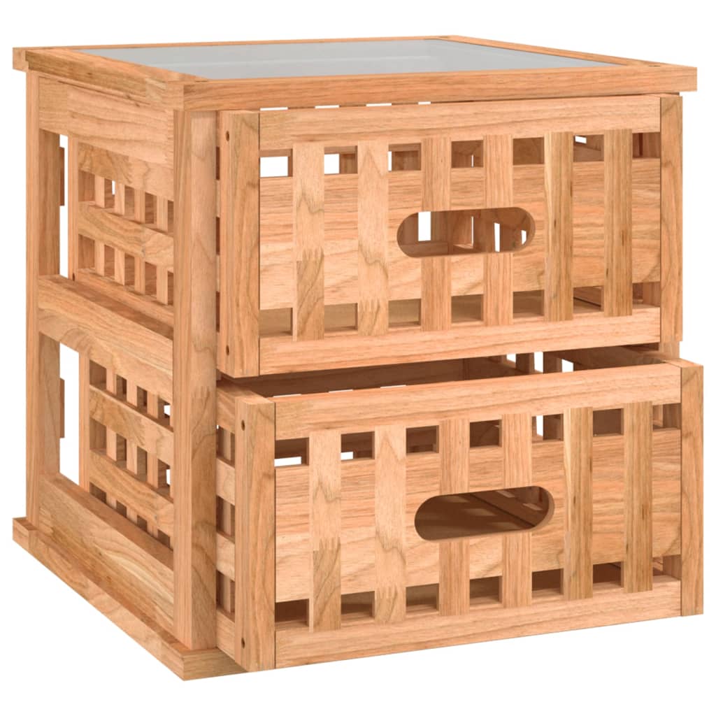 Noćni ormarići 2 kom 34 x 34 x 34 cm od masivnog drva oraha