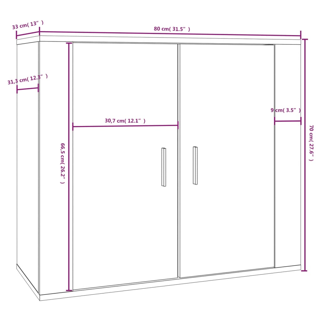 Komoda boja hrasta sonome 80 x 33 x 70 cm od konstruiranog drva
