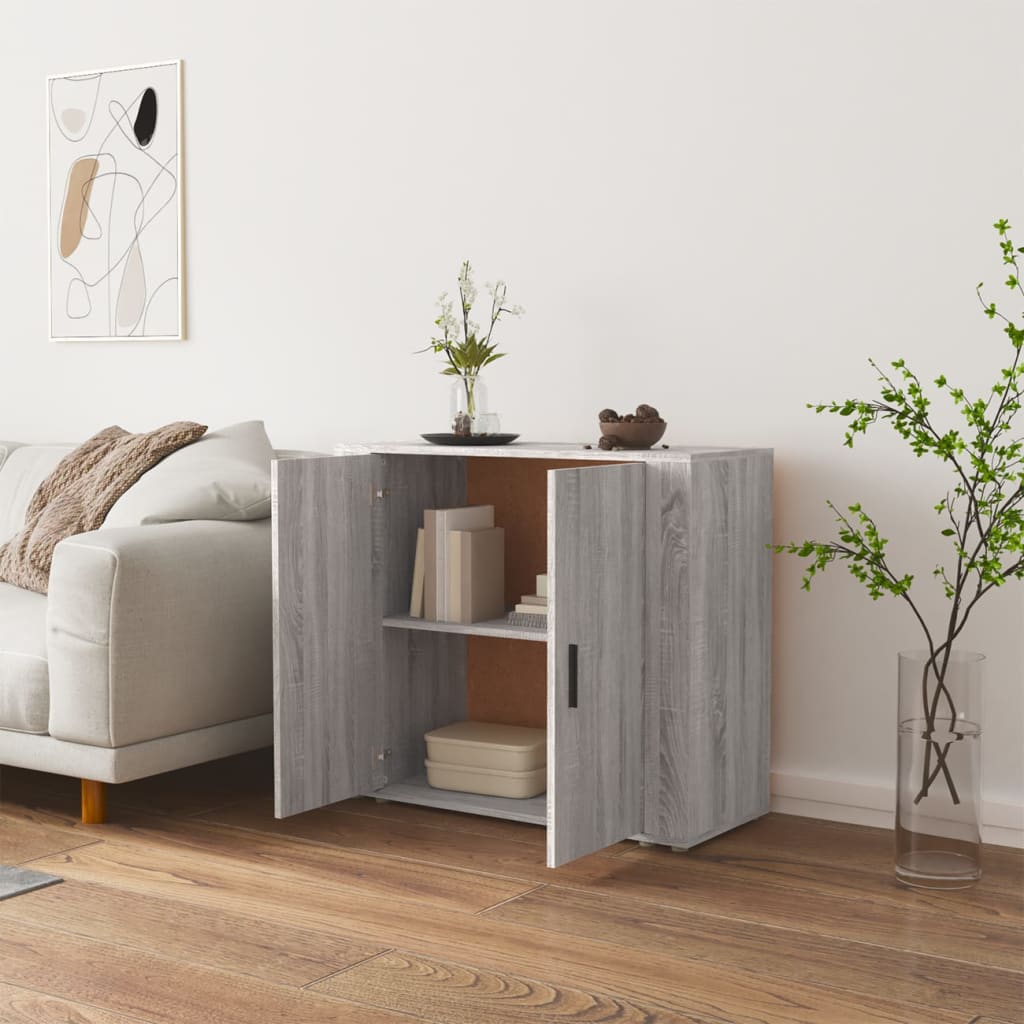 Komoda sivog hrasta sonome 80x33x70 cm od konstruiranog drva