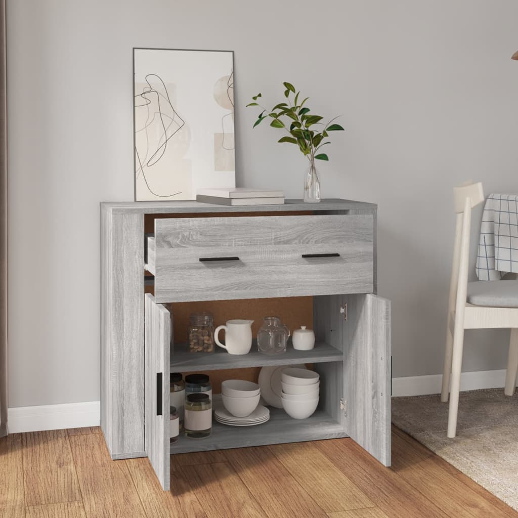 Komoda sivog hrasta sonome 80x33x70 cm od konstruiranog drva