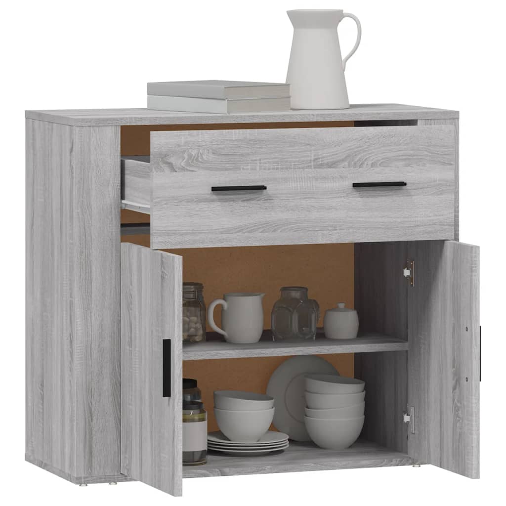 Komoda sivog hrasta sonome 80x33x70 cm od konstruiranog drva