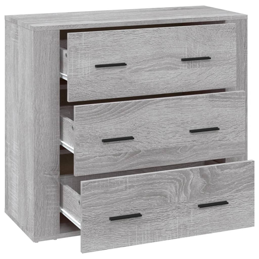 Komoda sivog hrasta sonome 80x33x70 cm od konstruiranog drva