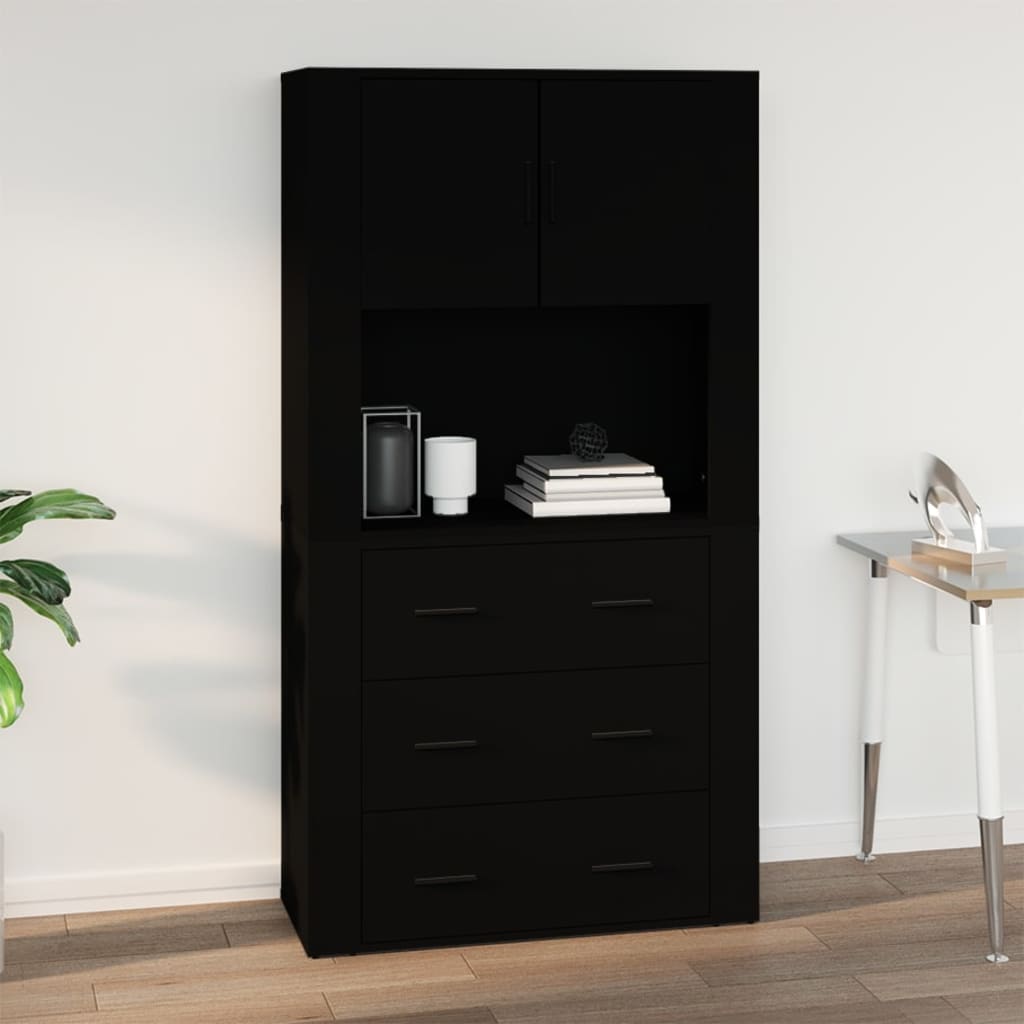 Zidni ormarić crni 80 x 33 x 80 cm od konstruiranog drva