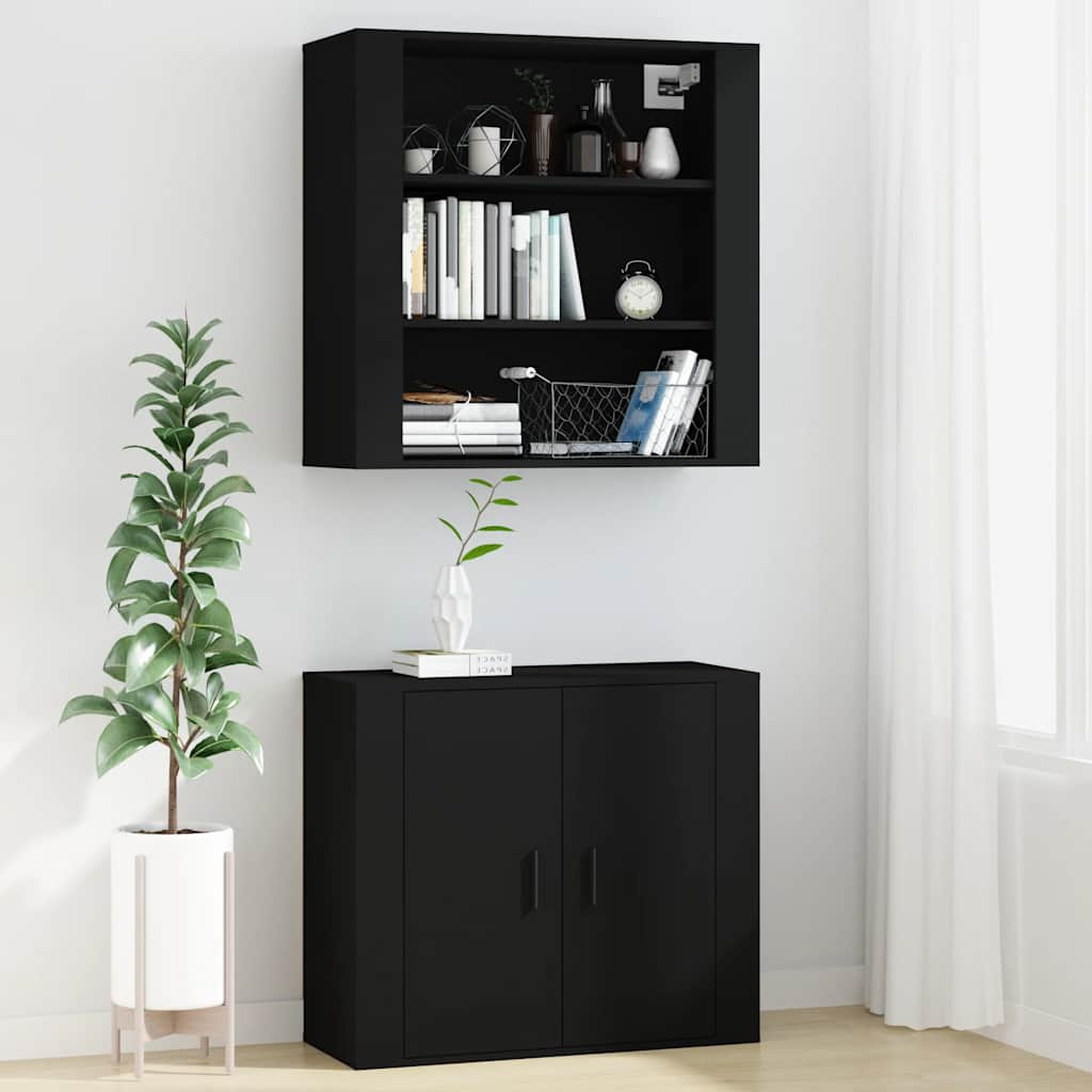 Zidni ormarić crni 80 x 33 x 80 cm od konstruiranog drva