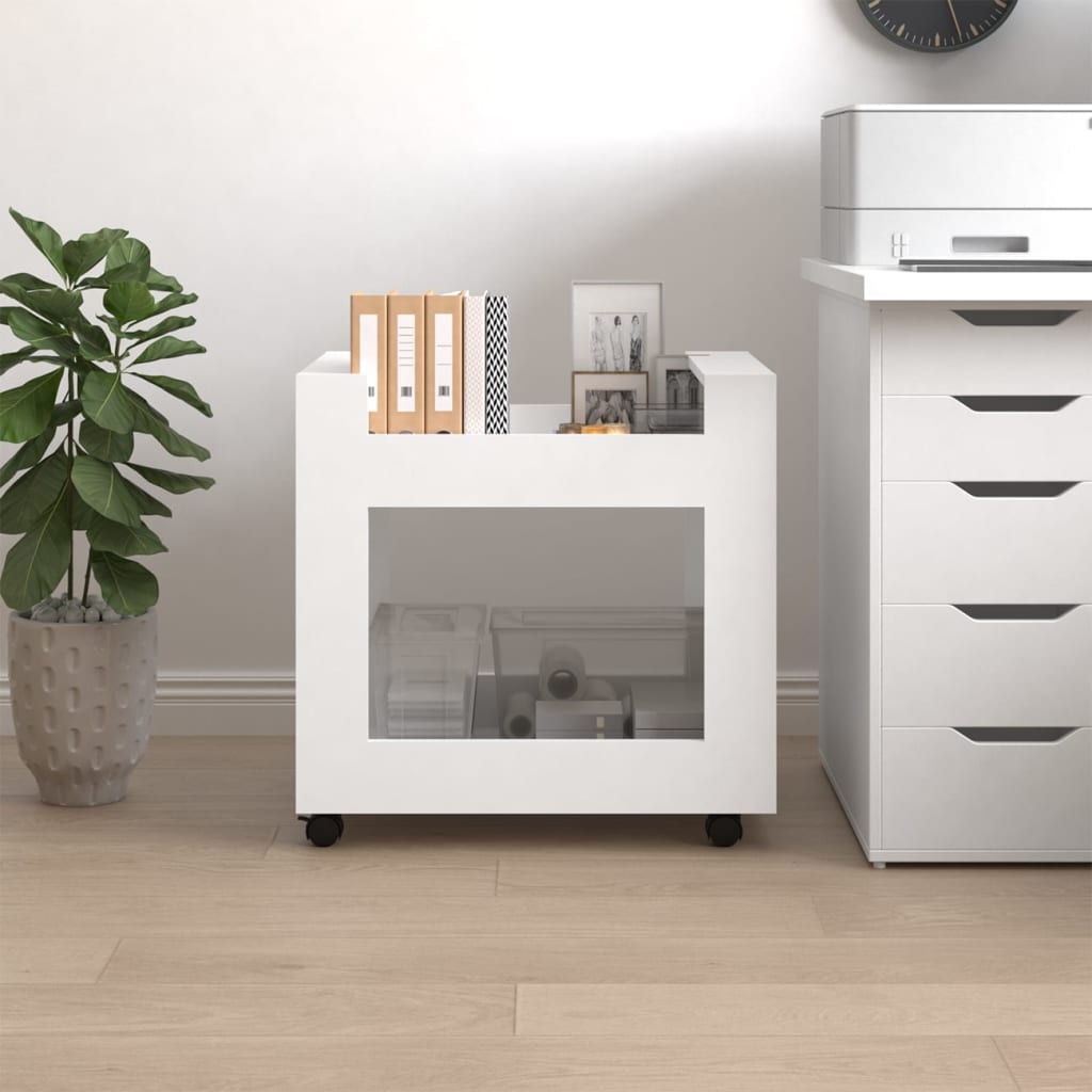 Kolica za radni stol bijela 60x45x60 cm od konstruiranog drva