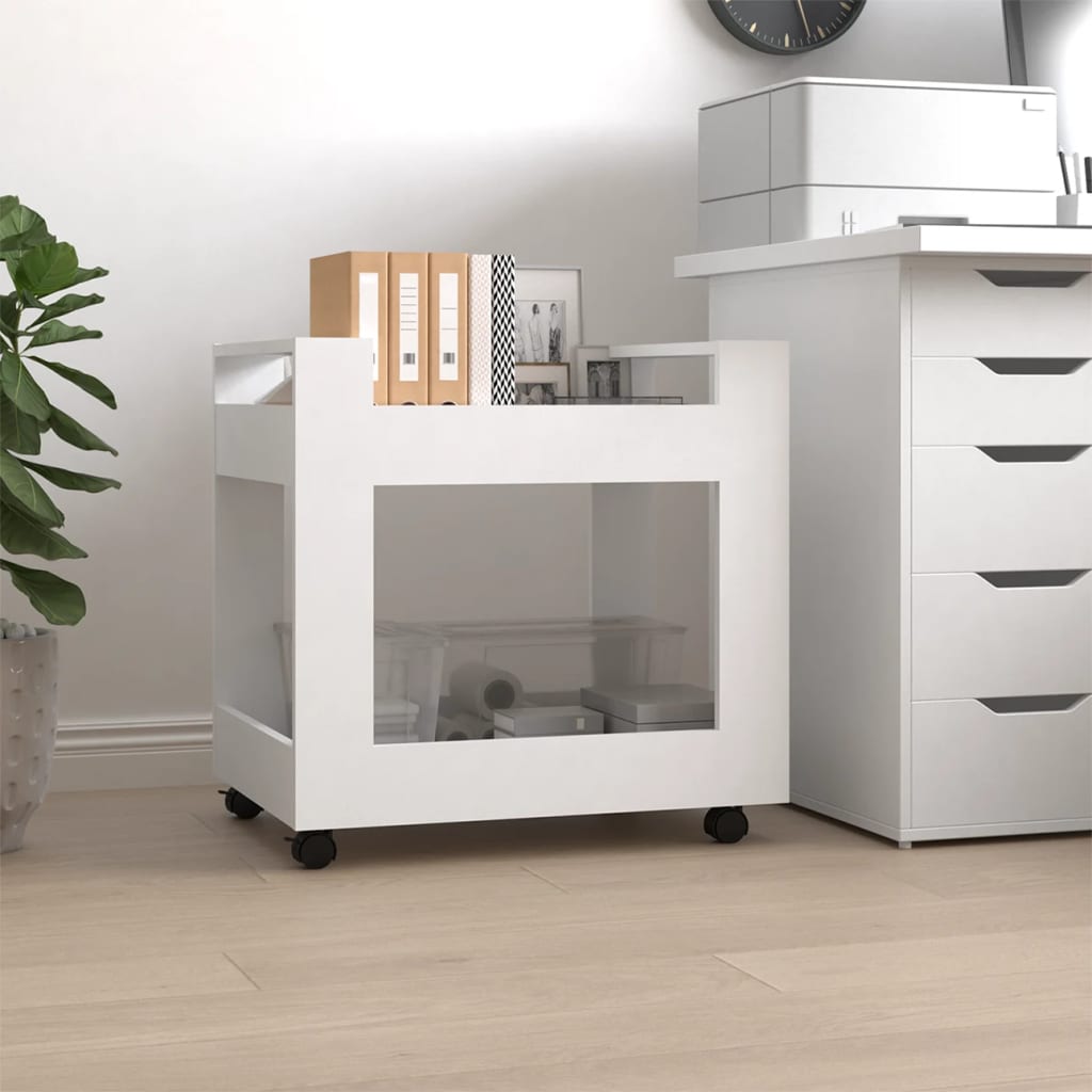 Kolica za radni stol bijela 60x45x60 cm od konstruiranog drva