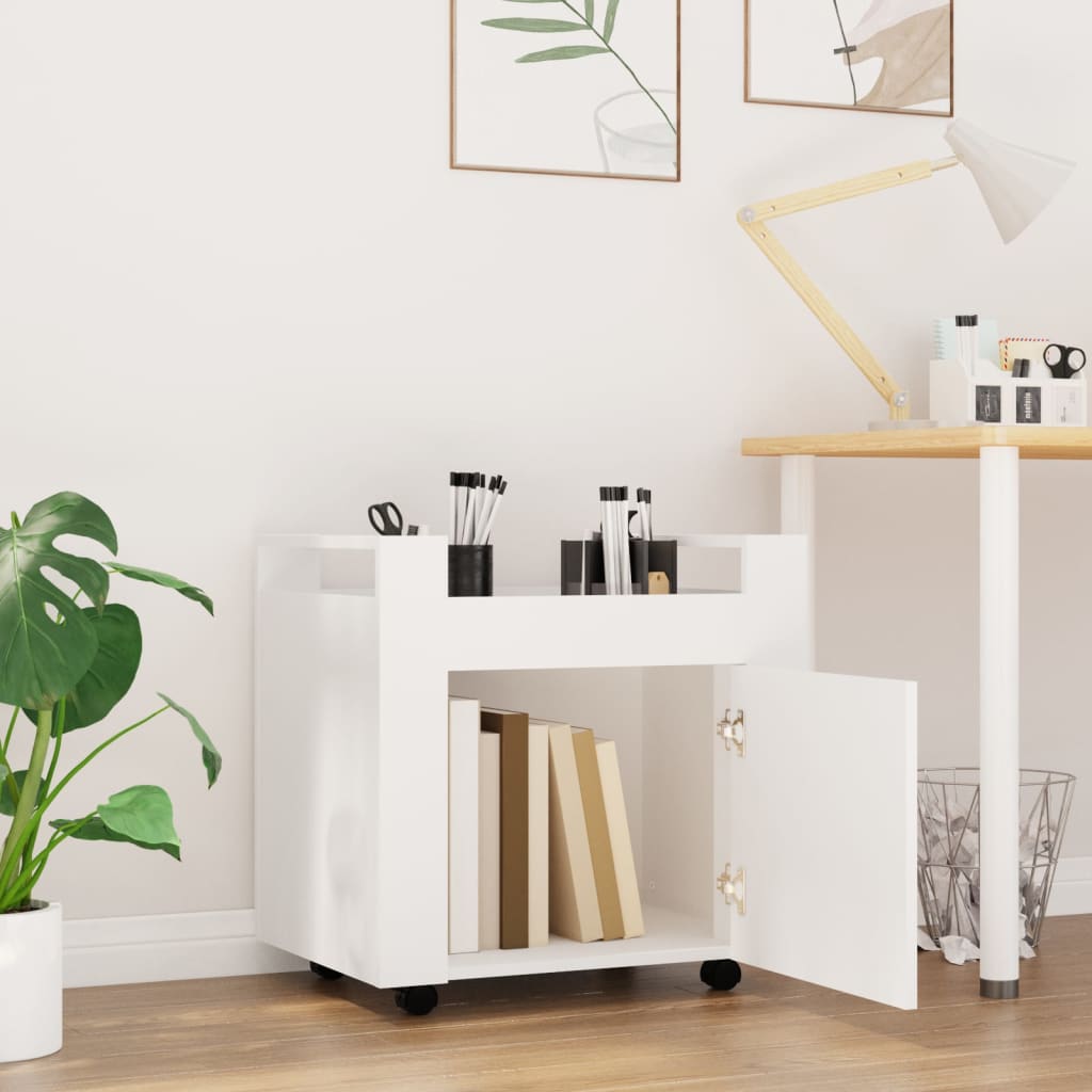 Kolica za radni stol bijela 60x45x60 cm od konstruiranog drva