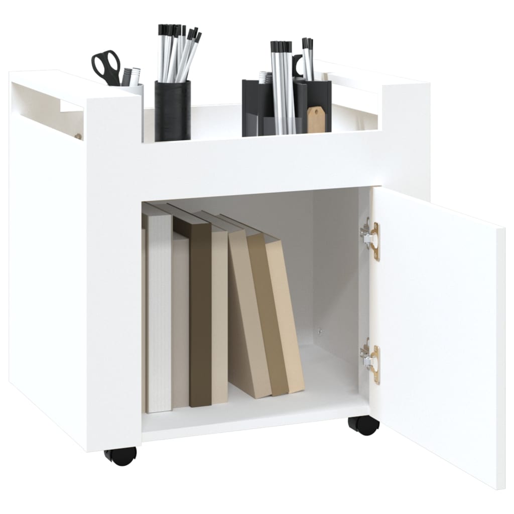 Kolica za radni stol bijela 60x45x60 cm od konstruiranog drva