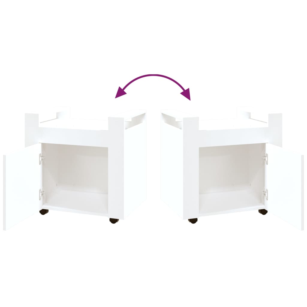 Kolica za radni stol bijela 60x45x60 cm od konstruiranog drva