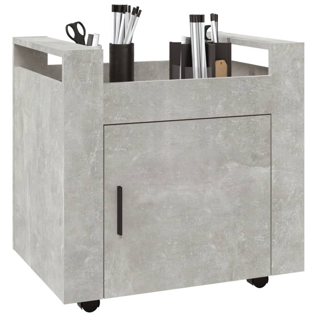 Kolica za radni stol boja betona 60x45x60 cm konstruirano drvo