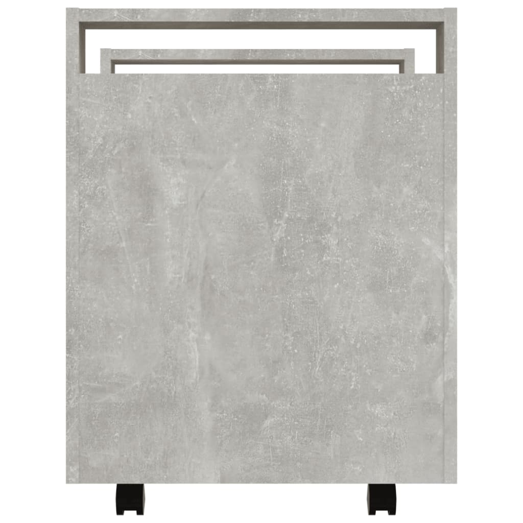 Kolica za radni stol boja betona 60x45x60 cm konstruirano drvo