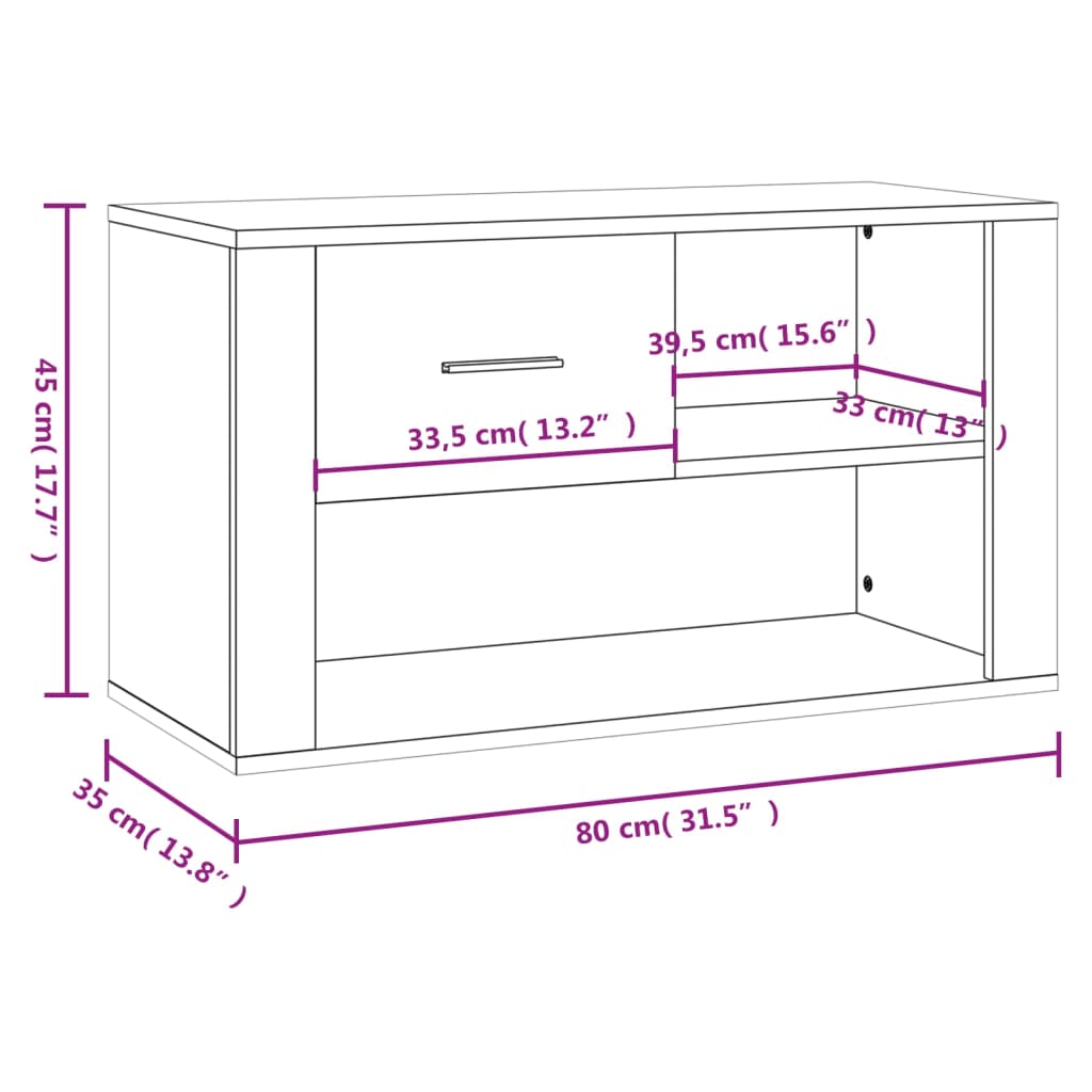 Ormarić za cipele crni 80 x 35 x 45 cm od konstruiranog drva