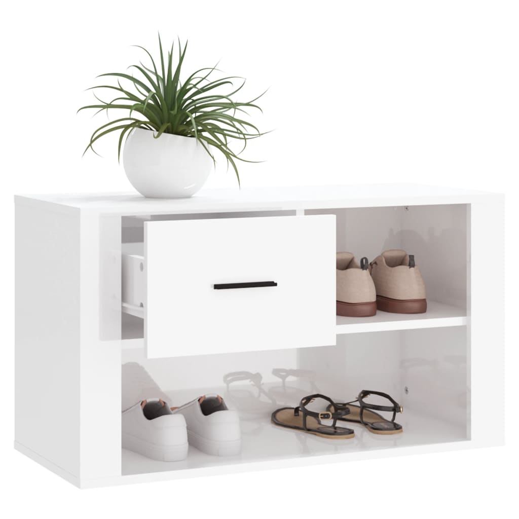 Ormarić za cipele sjajni bijeli 80x35x45 cm konstruirano drvo