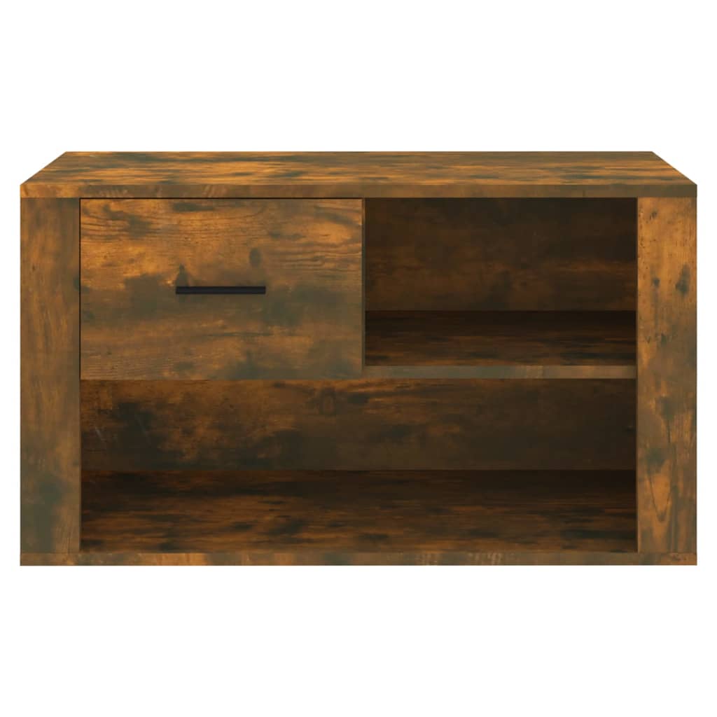 Ormarić za cipele dimljeni hrast 80x35x45 cm konstruirano drvo