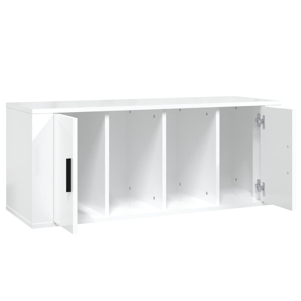 TV ormarić sjajni bijeli 100 x 35 x 40 cm od konstruiranog drva
