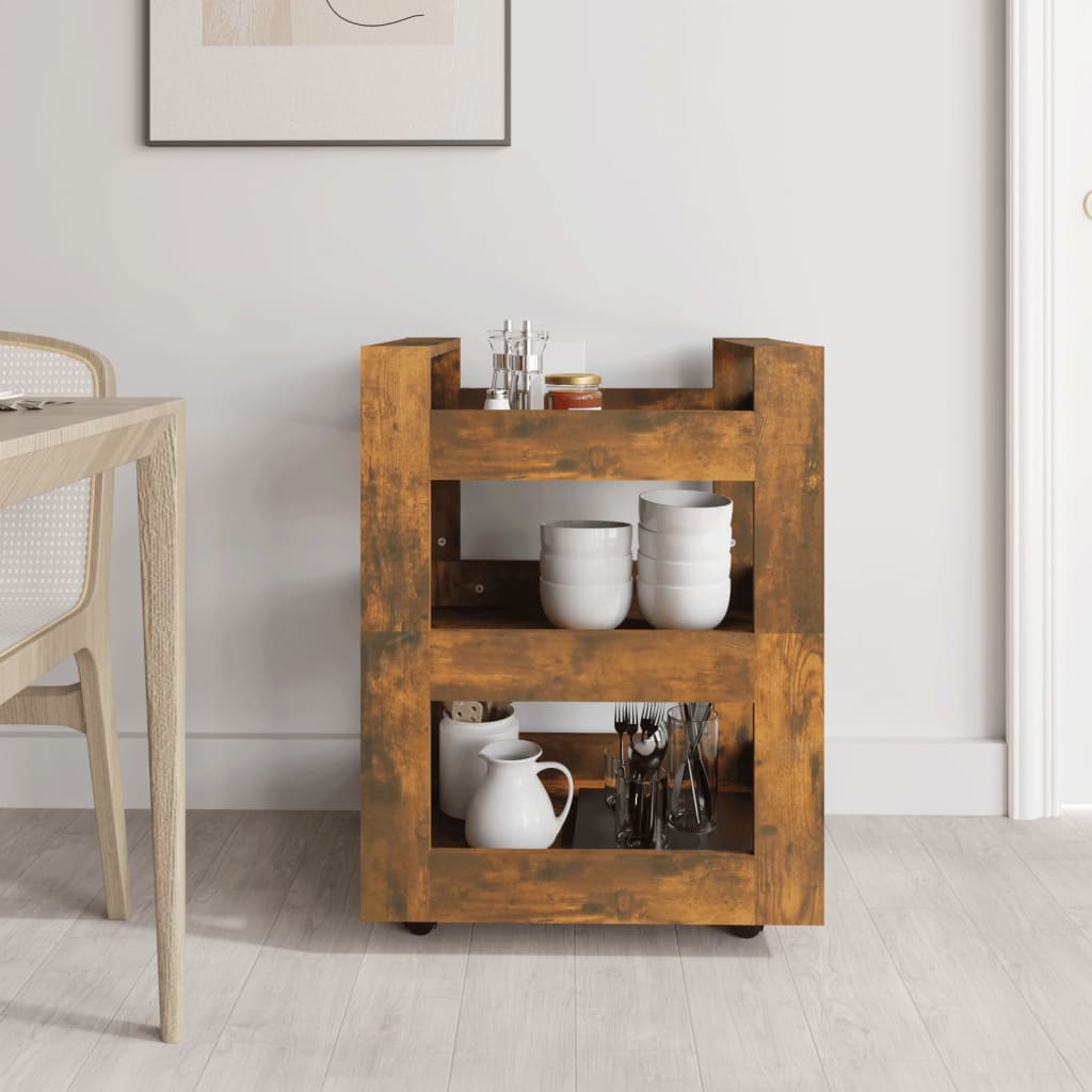 Kuhinjska kolica boja hrasta 60 x 45 x 80 cm konstruirano drvo
