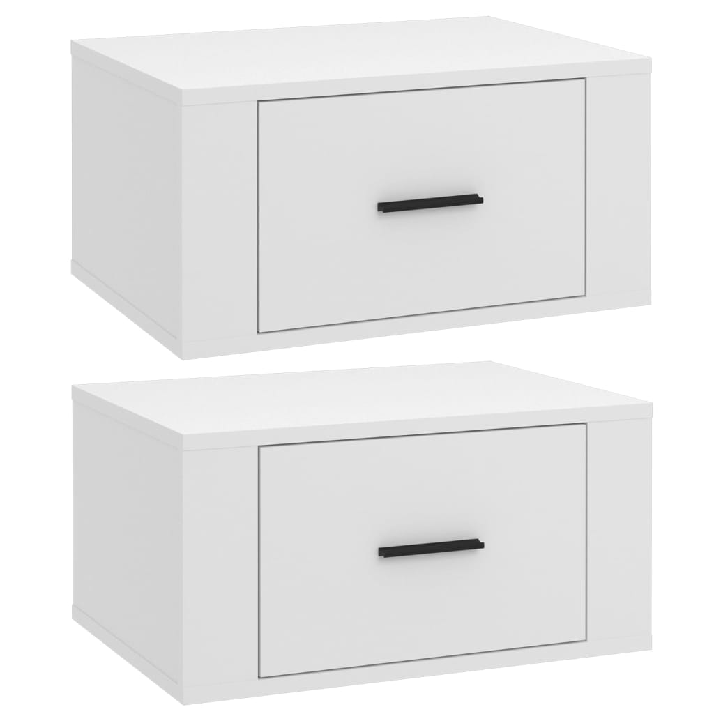 Zidni noćni ormarići 2 kom bijeli 50 x 36 x 25 cm